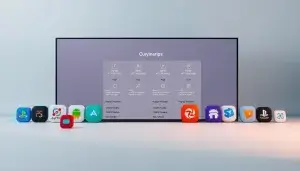 Vergleich of IPTV Apps – Übersicht auf Smart TV with App-Symbolen